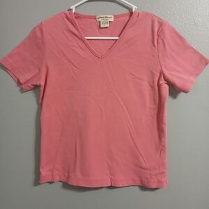 Eddie Bauer Pink V-Neck Women's Top